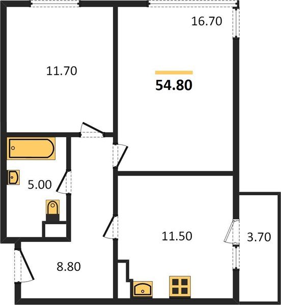 Фото №1: 2-комнатная квартира 54 м² - Краснодар, жилой комплекс Все Свои, ул. Колхозная, 5/2