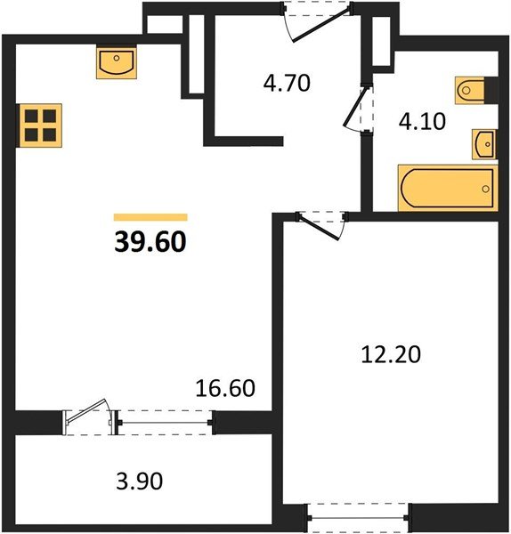 Фото №1: 1-комнатная квартира 38 м² - Краснодар, жилой комплекс Все Свои, ул. Колхозная, 5/2