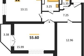 Фото №1: 2-комнатная квартира 56 м² - Краснодар, мкр. Музыкальный, ул. Российская, 257/7
