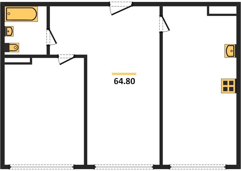 Фото №1: 2-комнатная квартира 64 м² - Краснодар, Центральный внутригородской округ, мкр. Черёмушки