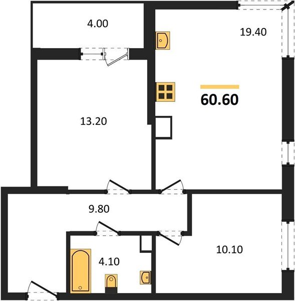Фото №1: 2-комнатная квартира 60 м² - Краснодар, Прикубанский внутригородской округ, мкр. жилой комплекс Самолёт-6