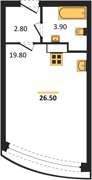 Фото №1: Студия 27 м² - Краснодар, Прикубанский внутригородской округ, мкр. жилой комплекс Самолёт-6