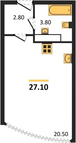Фото №1: Студия 27 м² - Краснодар, Прикубанский внутригородской округ, мкр. жилой комплекс Самолёт-6