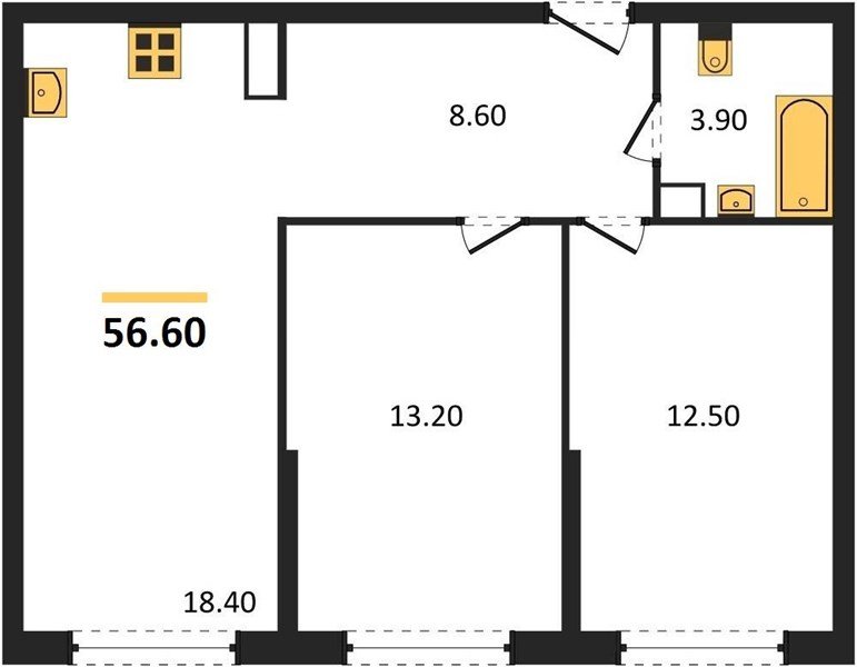Фото №1: 2-комнатная квартира 56 м² - Краснодар, Прикубанский внутригородской округ, мкр. жилой комплекс Самолёт-6