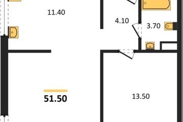 Фото №1: 2-комнатная квартира 51 м² - Краснодар, мкр. жилой комплекс Самолёт-6, 