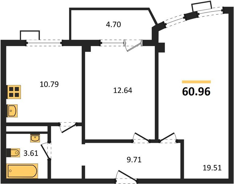 Фото №1: 2-комнатная квартира 60 м² - Краснодар, жилой комплекс Режиссёр, ул. Уральская, 100/8