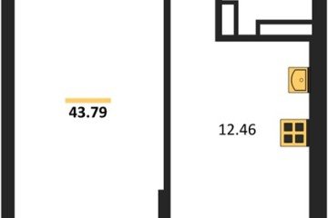 Фото №1: 1-комнатная квартира 44 м² - Краснодар, мкр. Горхутор, 