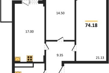 Фото №1: 2-комнатная квартира 73 м² - Краснодар, мкр. Горхутор, 