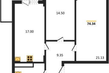 Фото №1: 2-комнатная квартира 75 м² - Краснодар, мкр. Горхутор, 