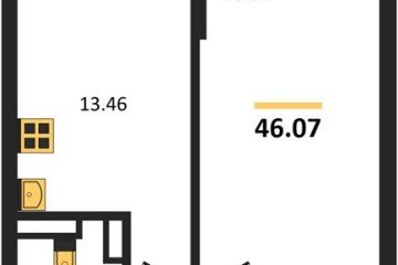 Фото №1: 1-комнатная квартира 46 м² - Краснодар, мкр. Горхутор, 