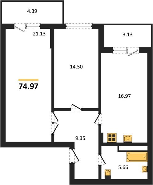 Фото №1: 2-комнатная квартира 75 м² - Краснодар, Прикубанский внутригородской округ, мкр. Горхутор
