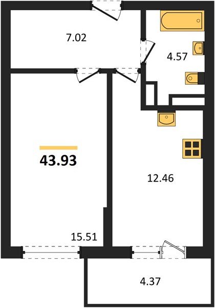 Фото №1: 1-комнатная квартира 43 м² - Краснодар, Прикубанский внутригородской округ, мкр. Горхутор