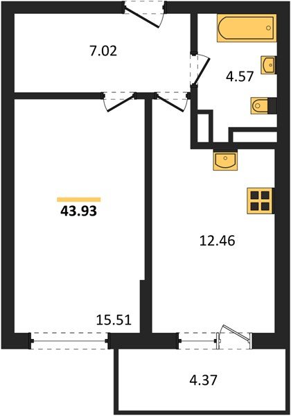 Фото №1: 1-комнатная квартира 44 м² - Краснодар, Прикубанский внутригородской округ, мкр. Горхутор