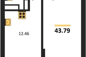 Фото №1: 1-комнатная квартира 44 м² - Краснодар, мкр. Горхутор, 