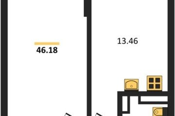 Фото №1: 1-комнатная квартира 46 м² - Краснодар, мкр. Горхутор, 