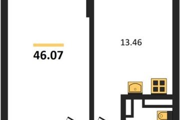 Фото №1: 1-комнатная квартира 46 м² - Краснодар, мкр. Горхутор, 