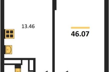 Фото №1: 1-комнатная квартира 46 м² - Краснодар, мкр. Горхутор, 