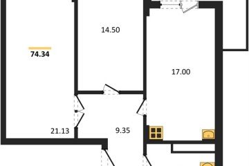 Фото №1: 2-комнатная квартира 74 м² - Краснодар, мкр. Горхутор, 