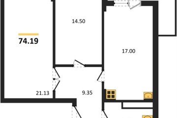 Фото №1: 2-комнатная квартира 74 м² - Краснодар, мкр. Горхутор, 