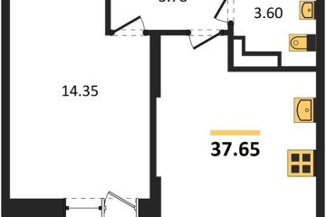 Фото №1: 1-комнатная квартира 37 м² - Краснодар, мкр. жилой комплекс Смородина, ул. имени Владимира Жириновского
