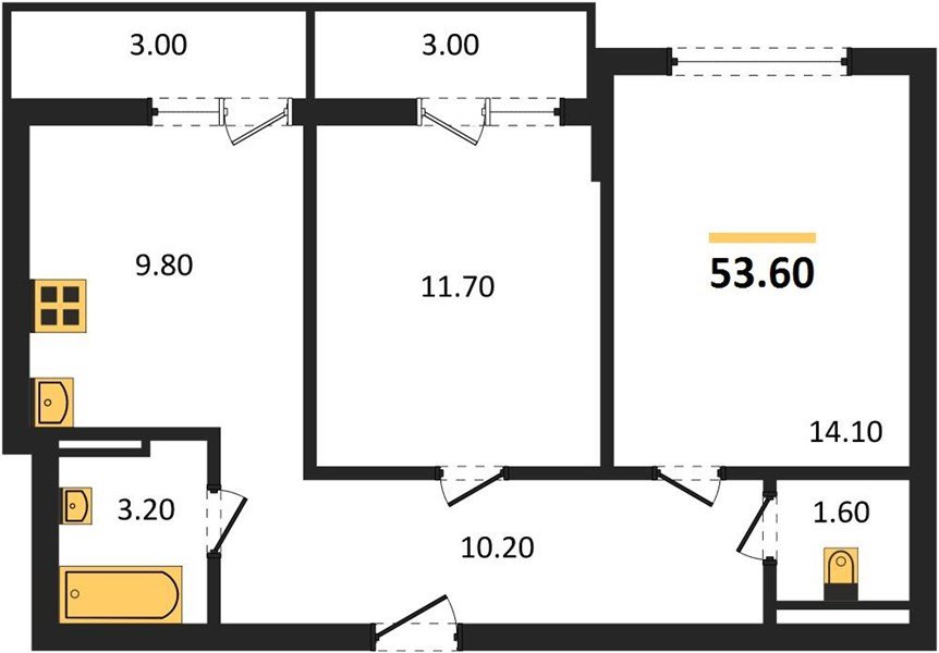 Фото №1: 2-комнатная квартира 53 м² - Краснодар, ЖК Парк у Дома, ЖК Бауинвест, жилой комплекс Бауинвест, жилой комплекс Парк У Дома, мкр. Прикубанский внутригородской округ, ул. Героя Владислава Посадского, 17