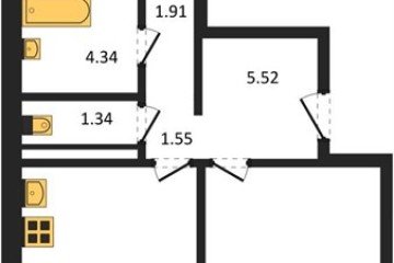 Фото №1: 2-комнатная квартира 64 м² - Майкоп, ул. Владимира Жоги, 4