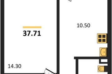 Фото №1: 1-комнатная квартира 37 м² - Берёзовый, мкр. жилой комплекс Молодёжный-2, ул. имени Профессора Малигонова, 50/1