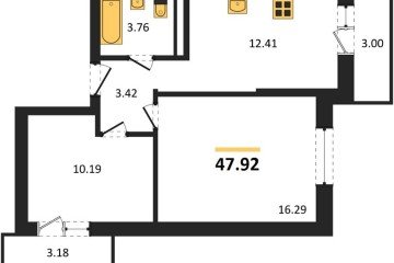 Фото №1: 2-комнатная квартира 47 м² - Яблоновский, ул. Шоссейная, 65