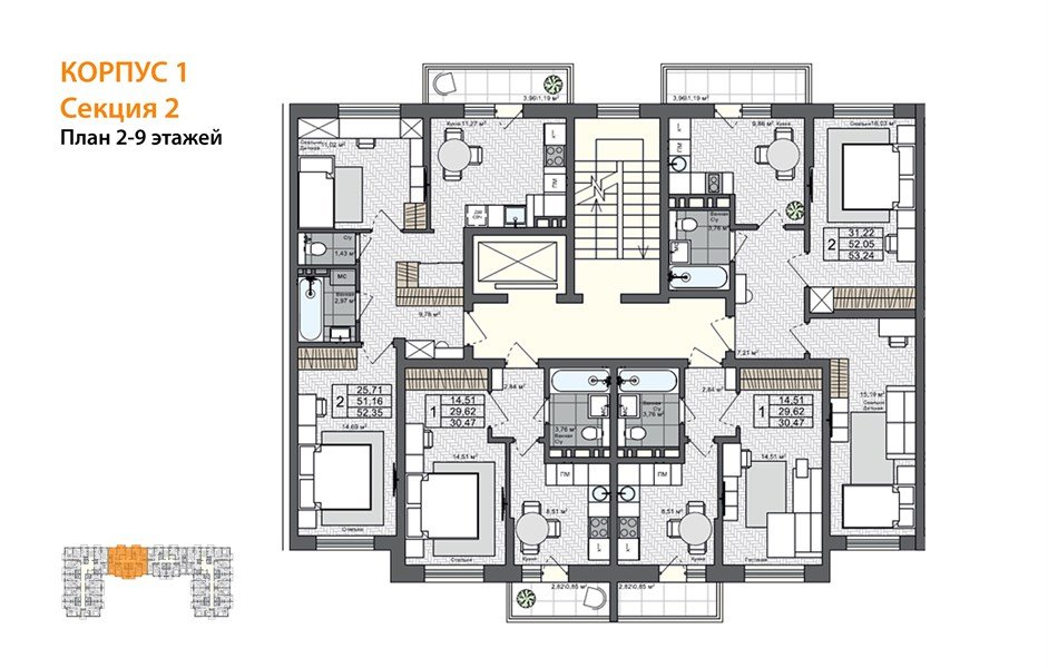 Фото №8: 2-комнатная квартира 52 м² - Яблоновский, ул. Шоссейная, 65