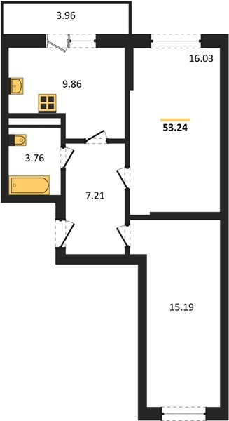 Фото №1: 2-комнатная квартира 52 м² - Яблоновский, ул. Шоссейная, 65