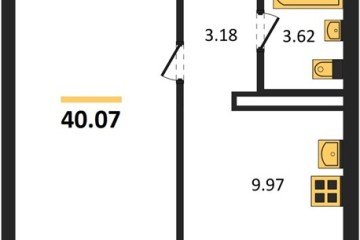 Фото №1: 1-комнатная квартира 40 м² - Лабинск, ул. Калинина, 309