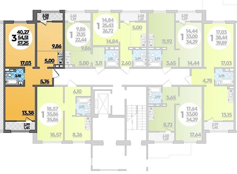 Фото №5: 2-комнатная квартира 57 м² - Берёзовый, Прикубанский внутригородской округ, мкр. жилой комплекс Молодёжный-2, ул. имени Профессора Малигонова, 42/2к1