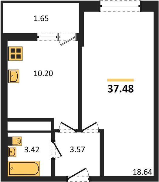 Фото №1: 1-комнатная квартира 37 м² - Краснодар, Славянский, ул. Заполярная, 39к7
