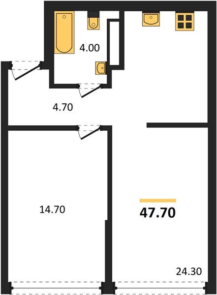 Фото №1: 1-комнатная квартира 47 м² - Краснодар, Догма Парк, мкр. Прикубанский внутригородской округ, ул. Марины Цветаевой, 35