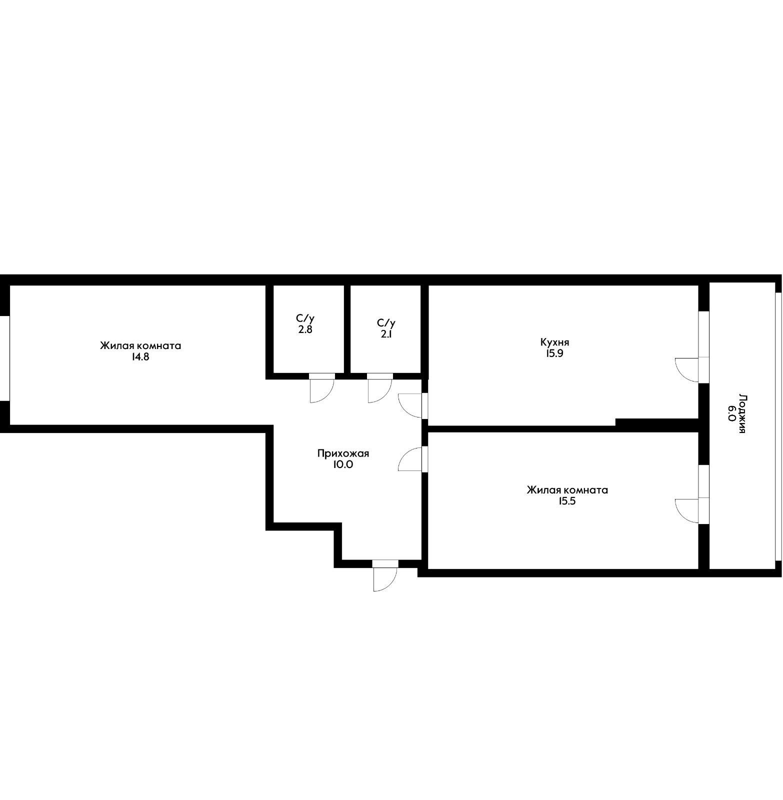 Фото №6: 2-комнатная квартира 67 м² - Краснодар, Прикубанский внутригородской округ, мкр. жилой комплекс Самолёт-5, ул. Ивана Беличенко, 103к1