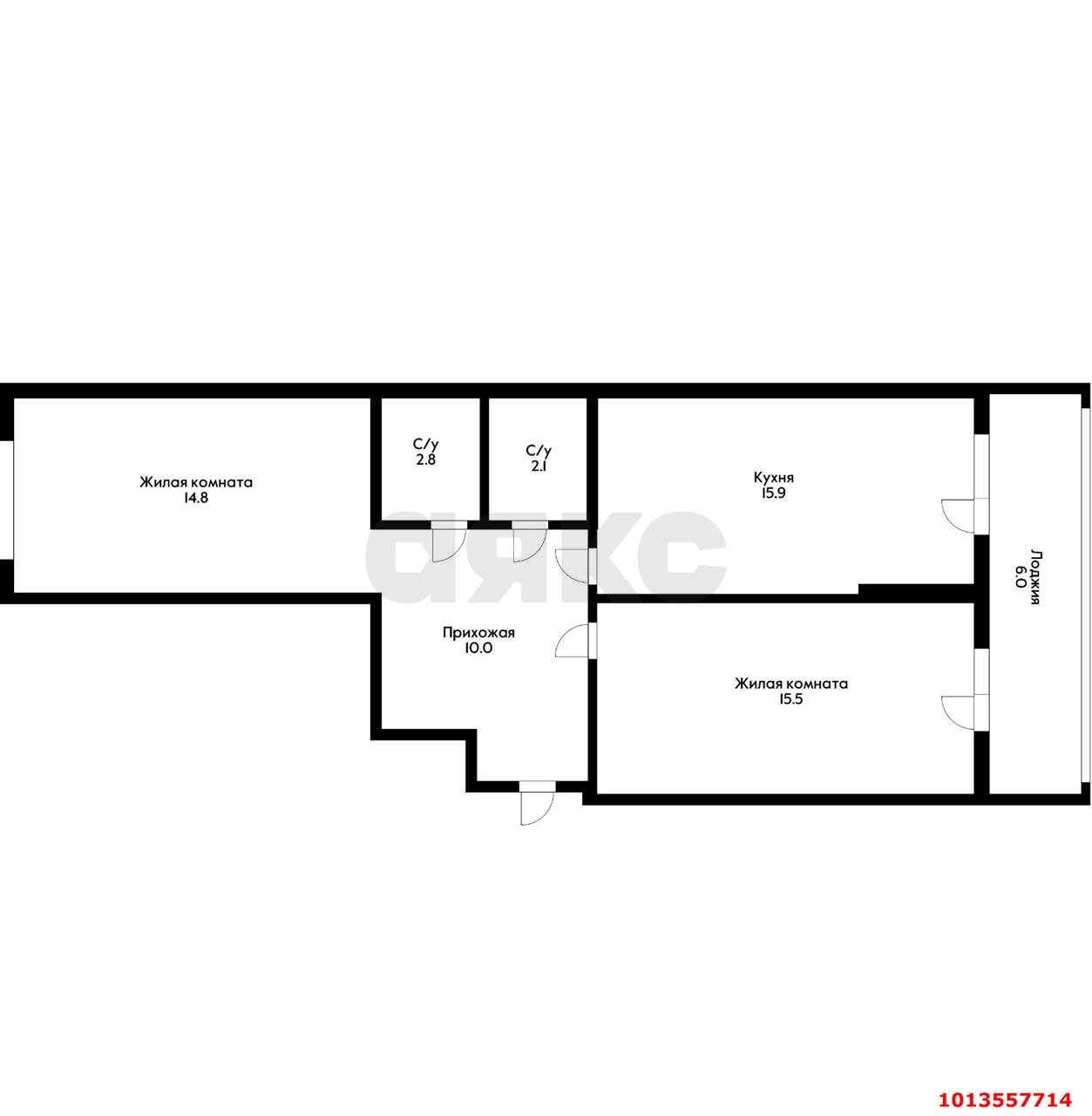 Фото №3: 2-комнатная квартира 67 м² - Краснодар, жилой комплекс Самолёт-5, ул. Ивана Беличенко, 103к1
