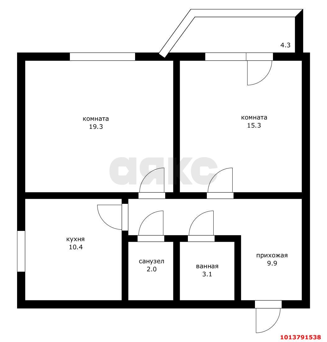 Фото №17: 2-комнатная квартира 64 м² - Яблоновский, жилой комплекс Европа, ул. Гагарина, 159/1Б
