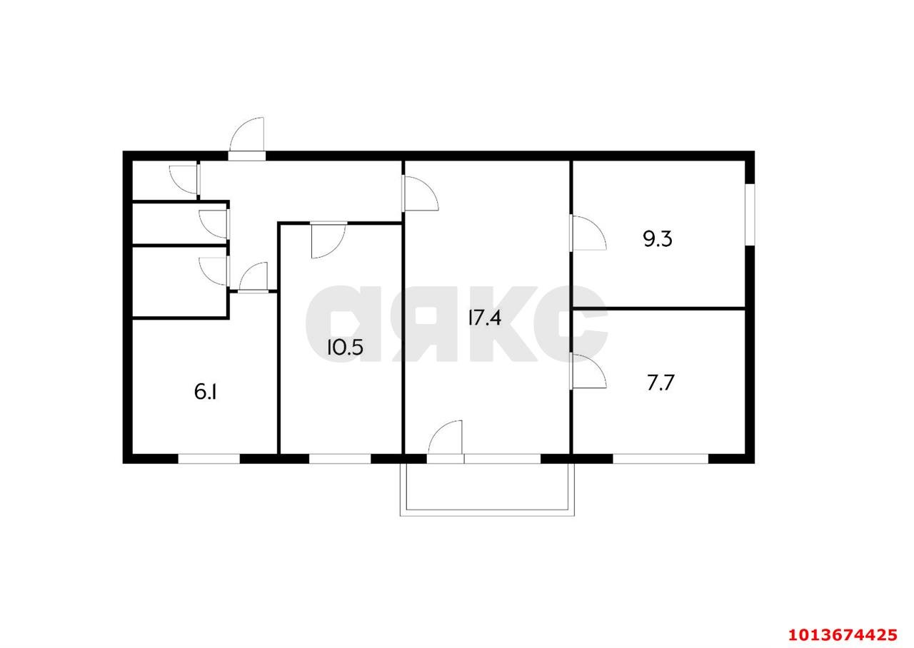 Фото №6: 4-комнатная квартира 59 м² - Краснодар, Фестивальный, ул. Гагарина, 93
