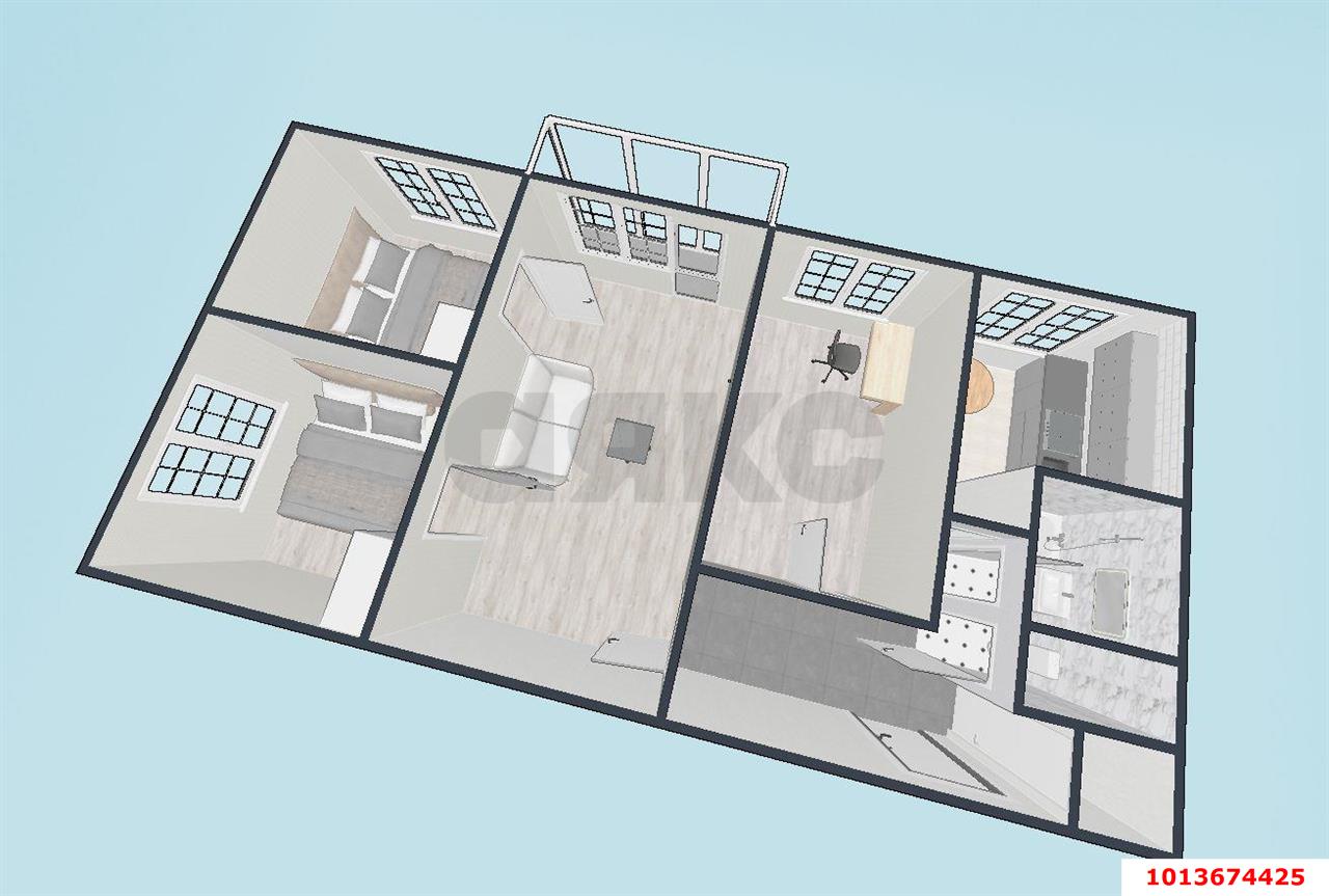 Фото №7: 4-комнатная квартира 59 м² - Краснодар, Фестивальный, ул. Гагарина, 93