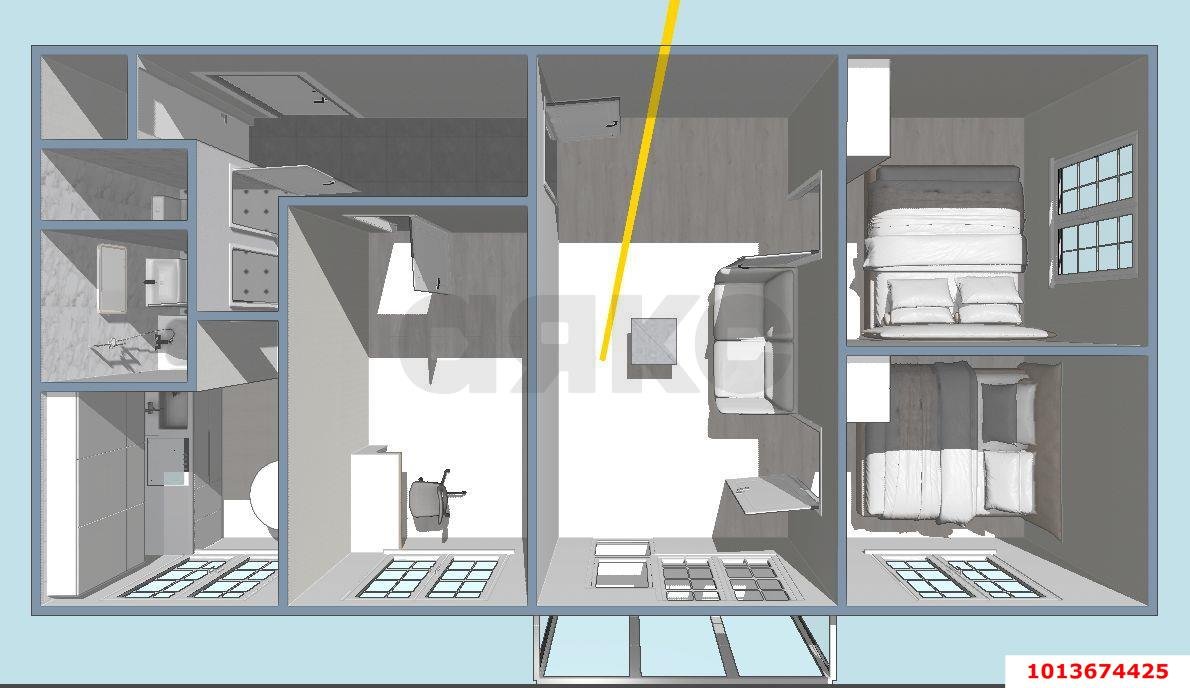 Фото №9: 4-комнатная квартира 59 м² - Краснодар, Прикубанский внутригородской округ, мкр. Фестивальный, ул. Гагарина, 93