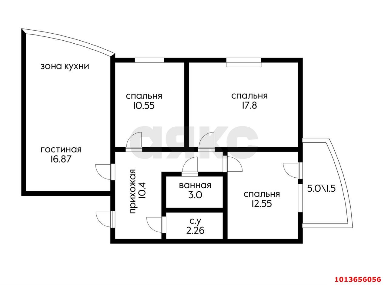Фото №10: 3-комнатная квартира 75 м² - Краснодар, Юбилейный, ул. 70-летия Октября, 1/1