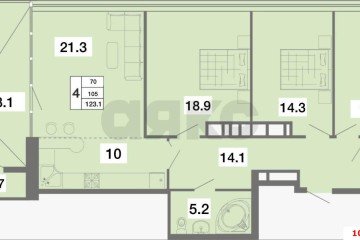 Фото №1: Пентхаус 123 м² - Краснодар, мкр. жилой комплекс На Садовой, ул. Садовая, 159