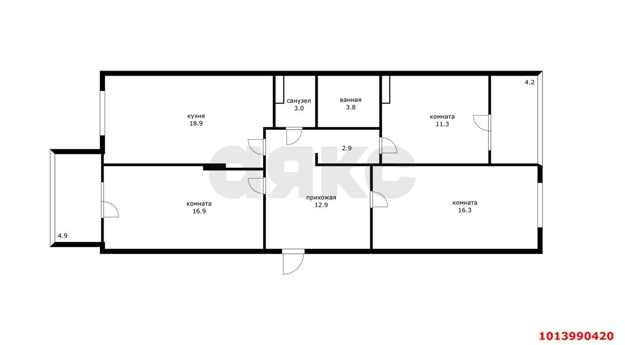 Фото №1: 3-комнатная квартира 90 м² - Краснодар, Восточно-Кругликовский, ул. им. Героя Яцкова И.В., 12