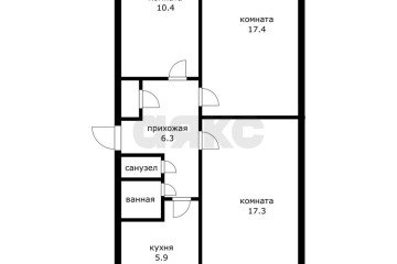 Фото №2: 3-комнатная квартира 64 м² - Краснодар, мкр. Фестивальный, пр-д Брюсова, 100