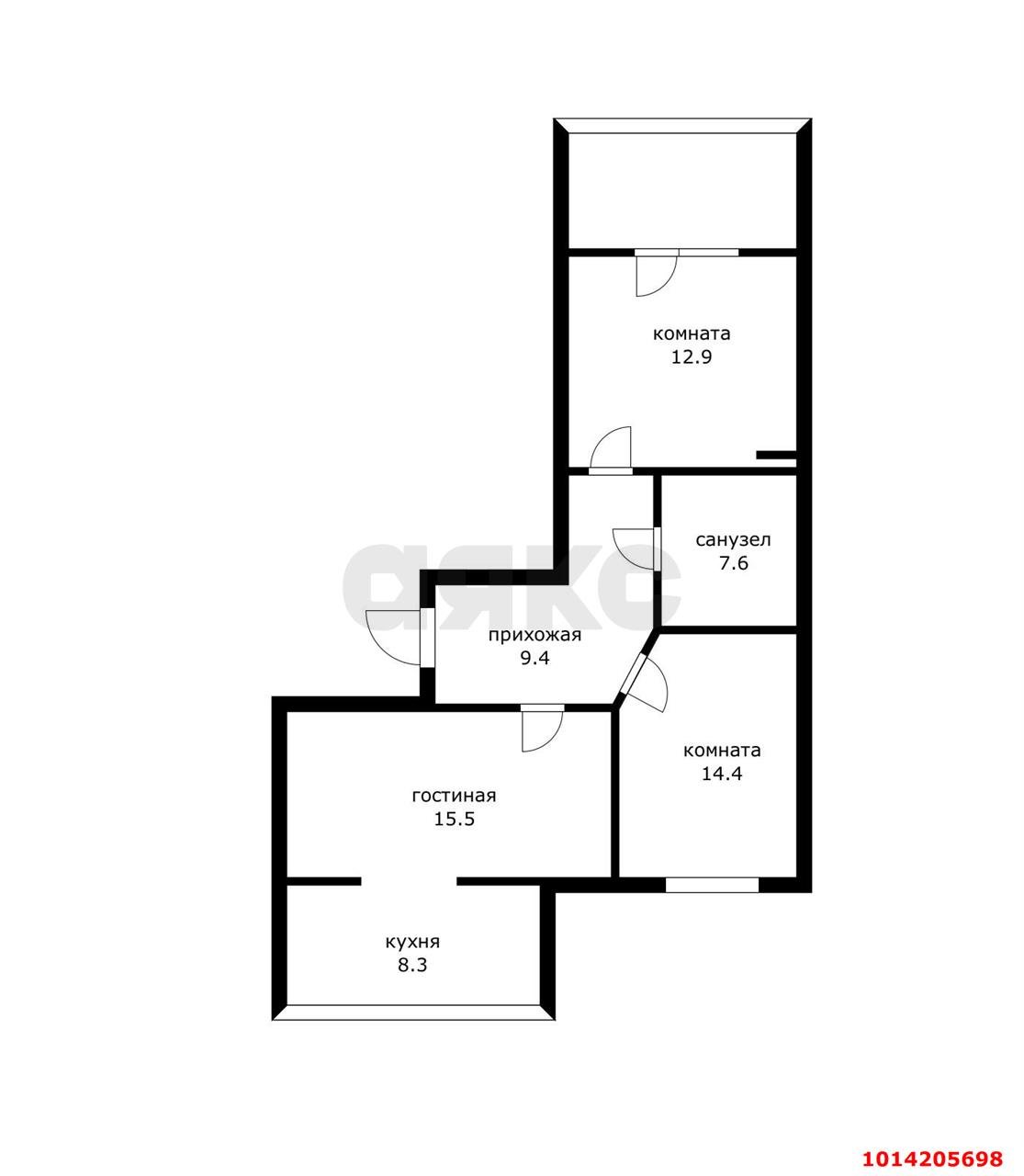 Фото №12: 3-комнатная квартира 78 м² - Краснодар, Школьный, ул. Школьная, 15/5