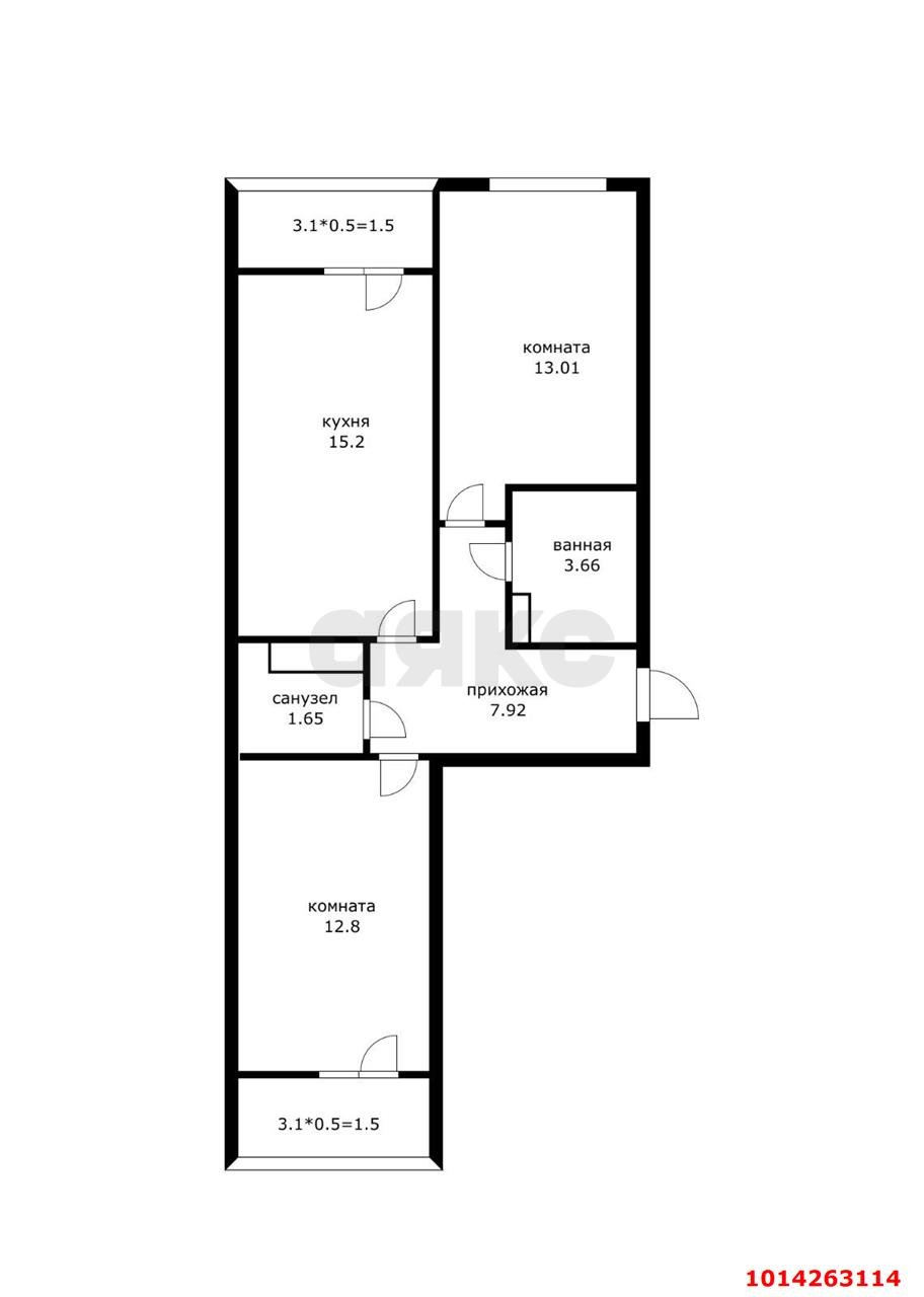 Фото №9: 2-комнатная квартира 57 м² - Краснодар, имени Петра Метальникова, ул. Петра Метальникова, 36