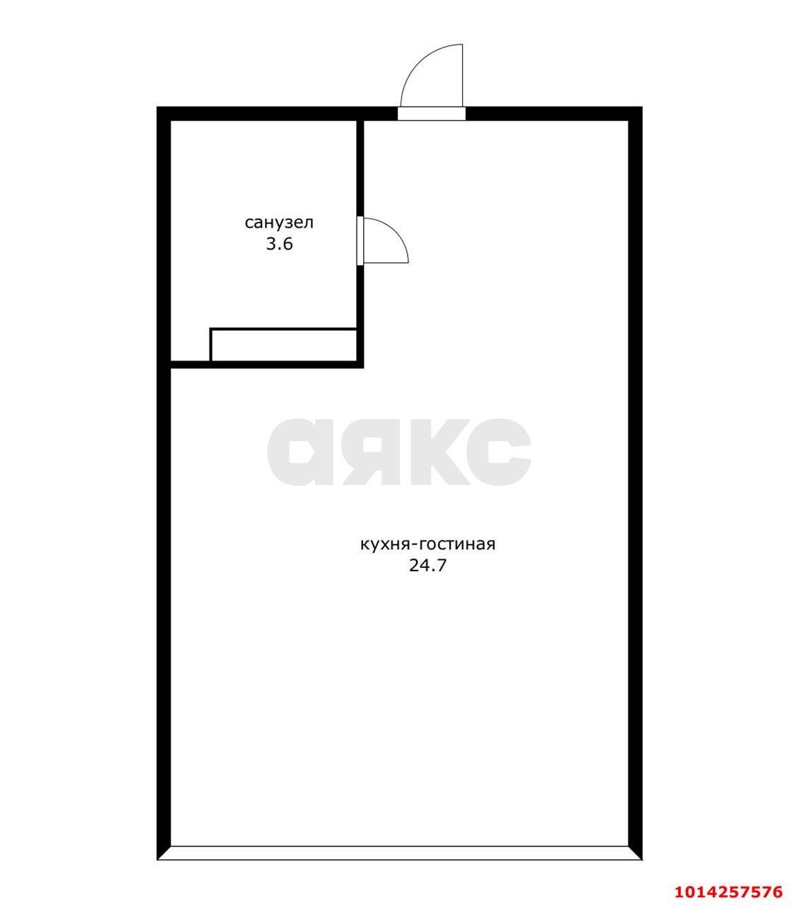Фото №3: Студия 28 м² - Краснодар, жилой комплекс Самолёт-6, ул. Ивана Беличенко, 92к3