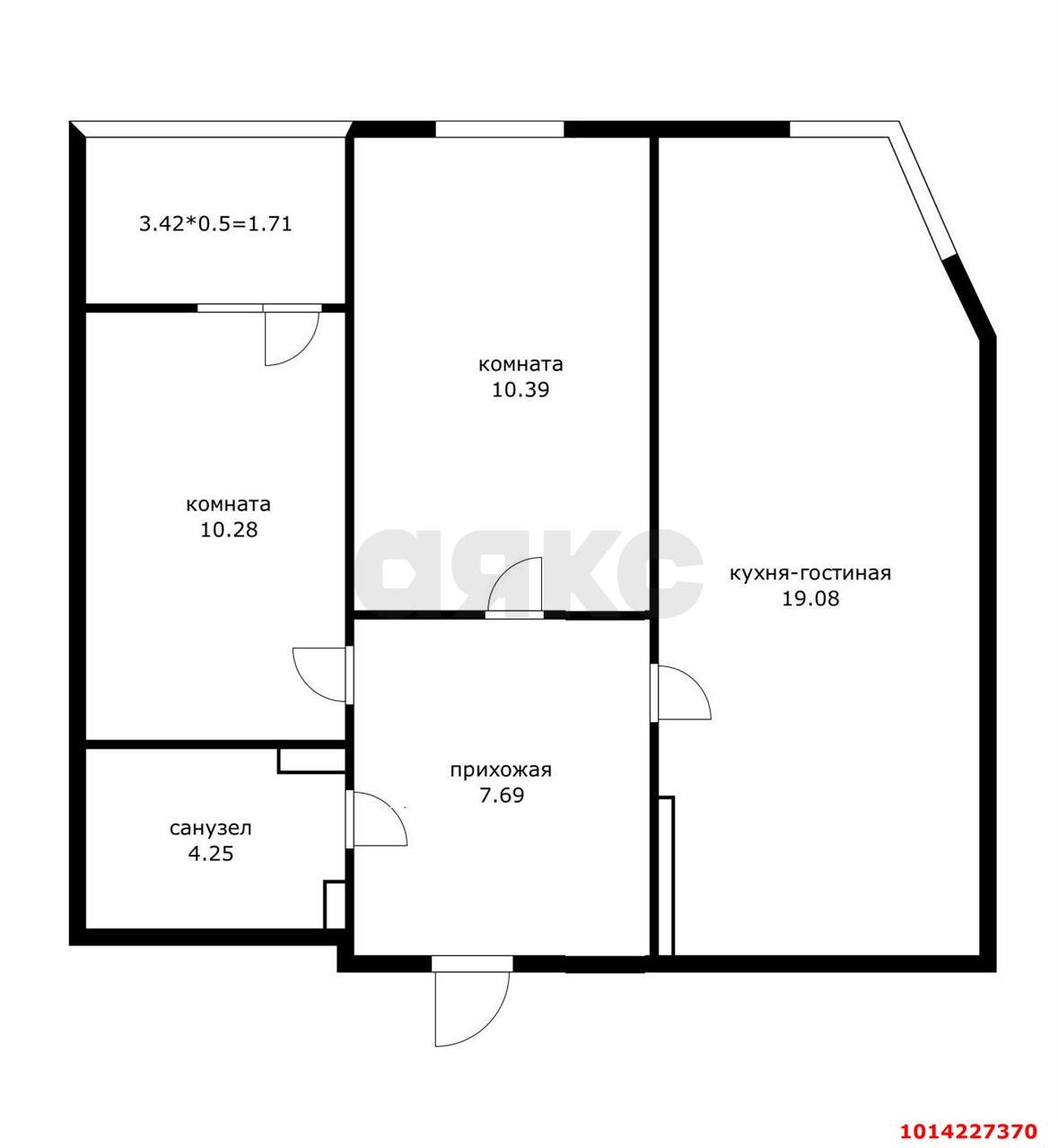 Фото №6: 2-комнатная квартира 54 м² - Краснодар, Прикубанский внутригородской округ, Завод Радиоизмерительных Приборов, мкр. Музыкальный, ул. Российская, 257/7