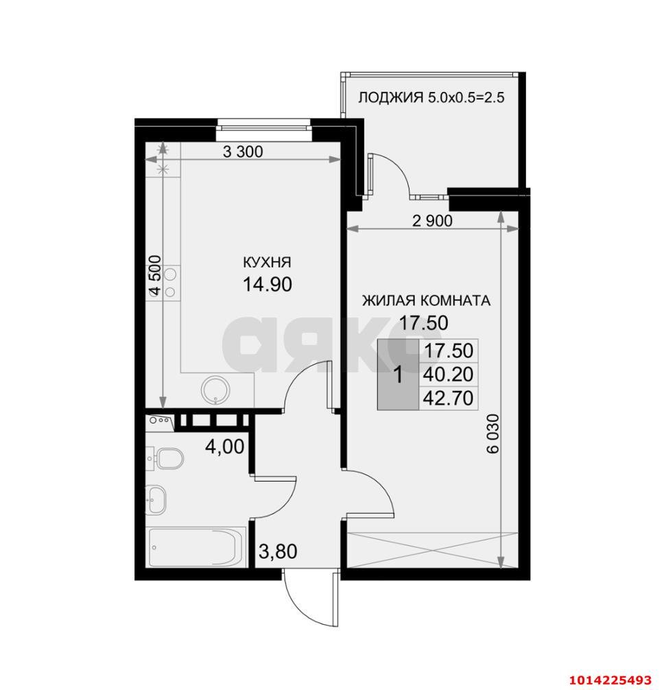 Фото №9: 1-комнатная квартира 42 м² - Южный, жилой комплекс История-2, ул. Екатерининская, 3к1
