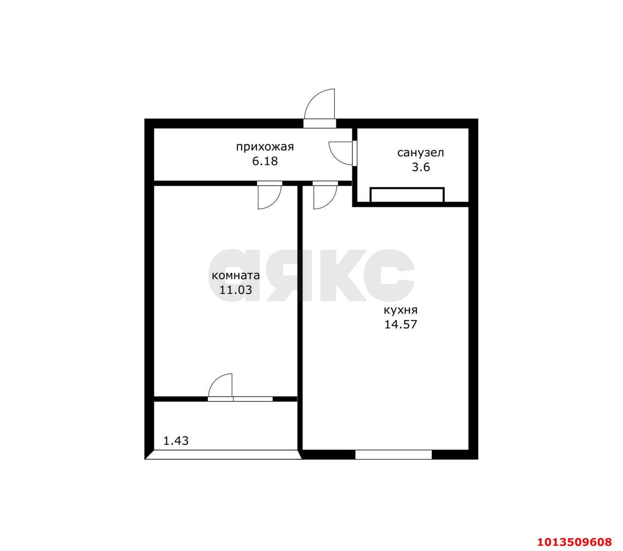 Фото №8: 1-комнатная квартира 36 м² - Краснодар, жилой комплекс Смородина, Черёмушки, мкр. Карасунский внутригородской округ, ул. Владимира Жириновского, 1к1